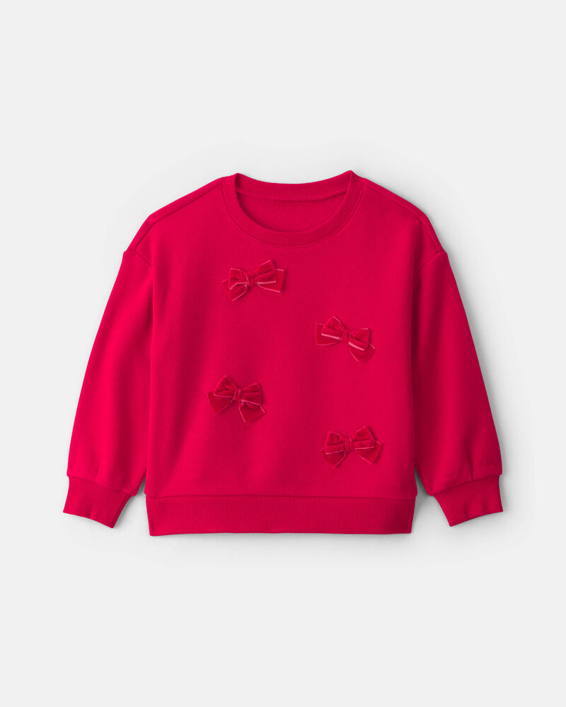 Toute-petit fille - Chandail avec n&oelig;uds &ndash; Rouge, image 1 sur 2 diapositives