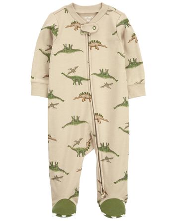 Dinosaur Snap-Up Cotton Sleeper Pyjamas, 