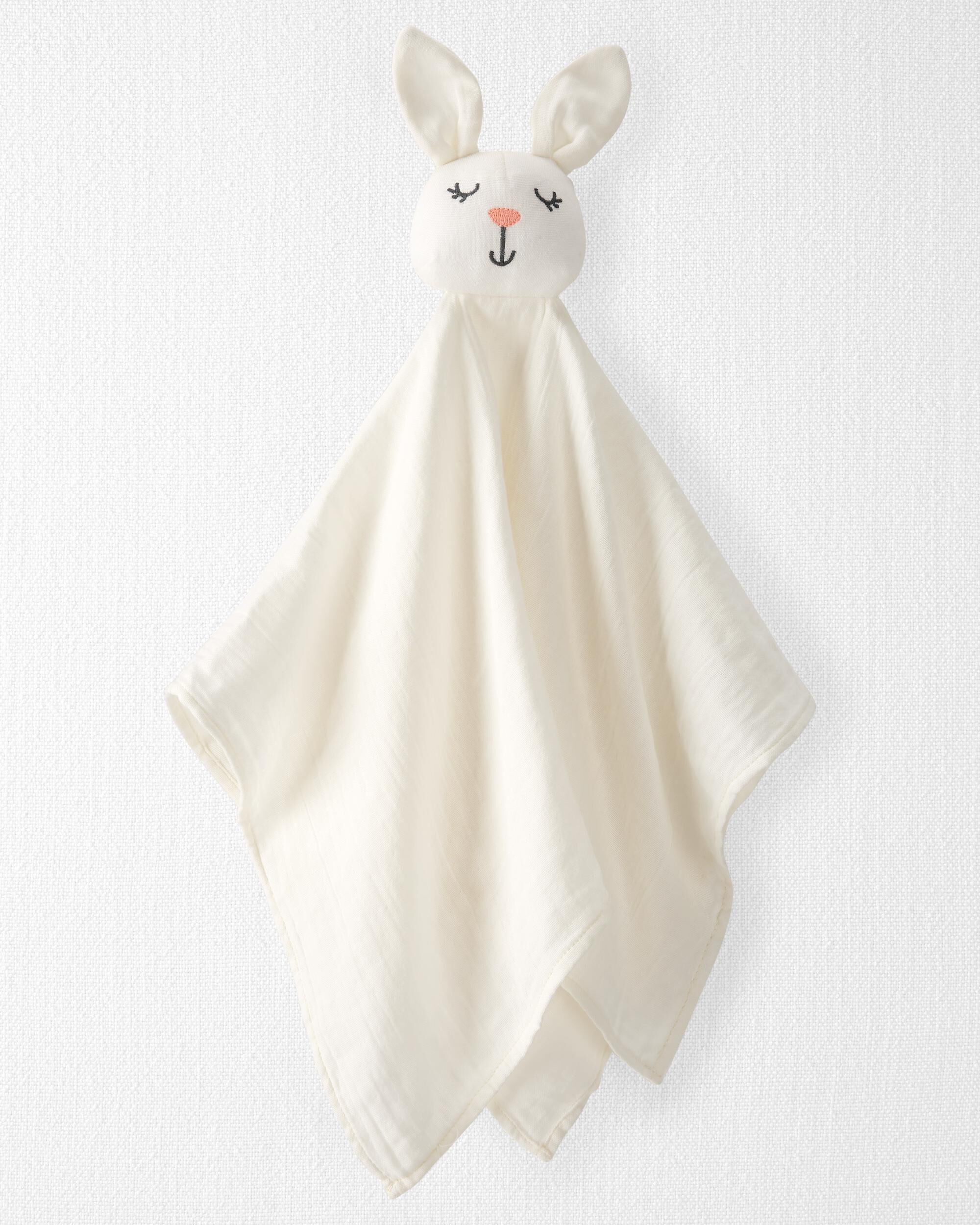 Baby Girls Baby Organic Cotton Muslin Bunny Lovey OSZ Little Planet