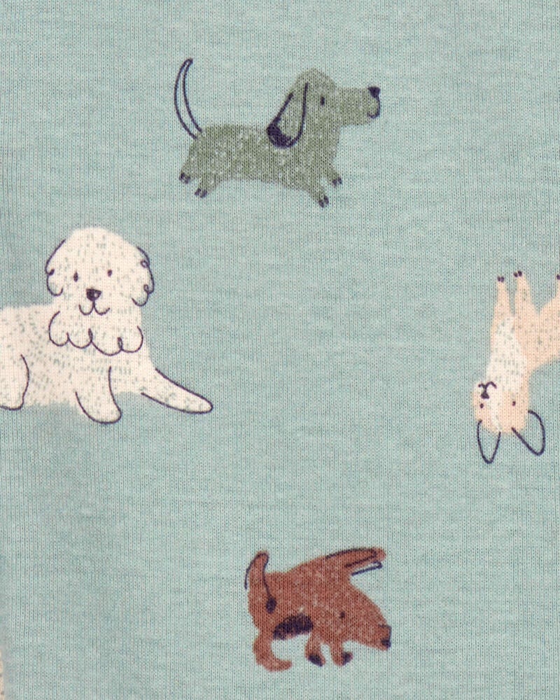 Baby 1-Piece Dog Print 100% Snug Fit Cotton Footie Pyjamas, image 3 of 4 slides