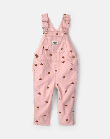 B&eacute;b&eacute; fille - Salopette en velours c&ocirc;tel&eacute; &agrave; motif ourson &ndash; Rose, 