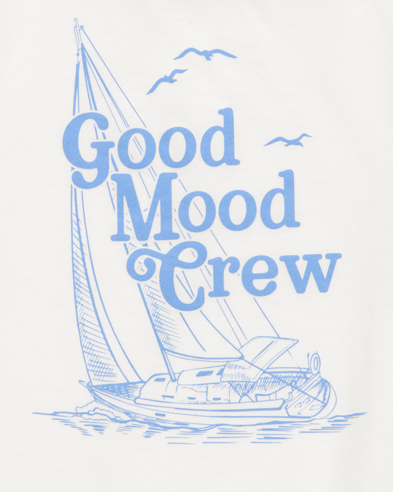Enfant T-shirt imprimé à manches courtes Good mood crew - Blanc, image 2 sur 3 diapositives