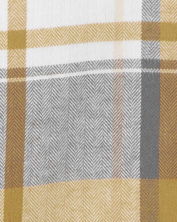 Kid Plaid Cotton Long-Sleeve Button-Down Shirt - Plaid, 
