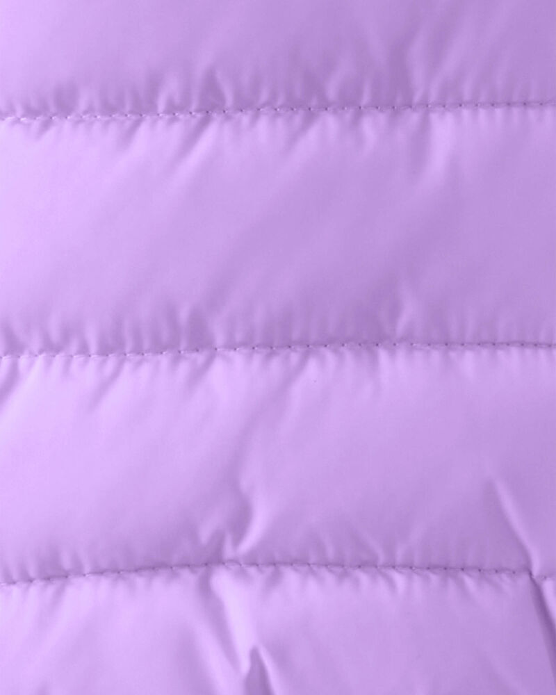 Baby Girl Midweight Packable Puffer - Purple, image 4 of 4 slides
