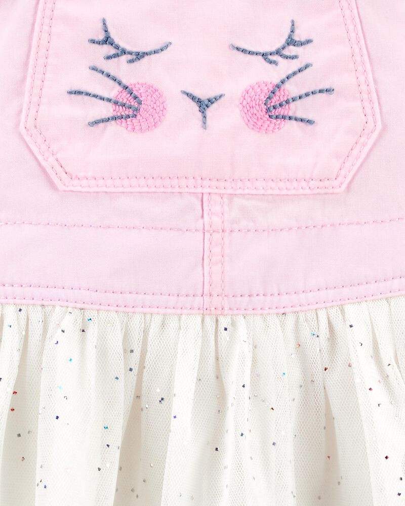 Denim Tulle Bunny Jumper Dress, image 3 of 4 slides
