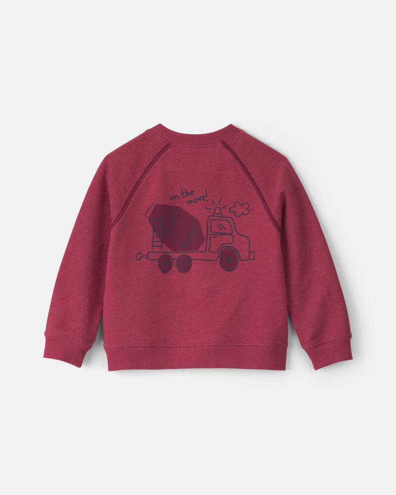 Toddler Boy 2-Piece French Terry Long-Sleeve Top & Pant Set - Burgundy, image 2 of 6 slides