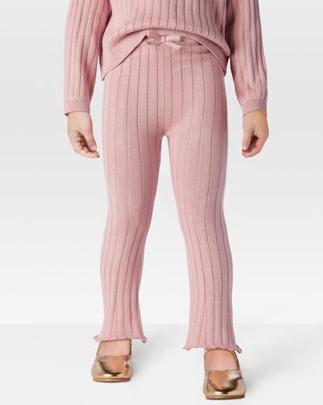 Toddler Sweater Knit Pull-On Flare Pants - Pink, 