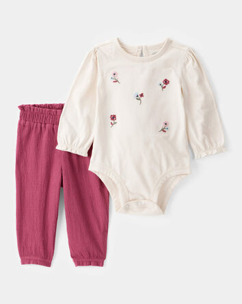 Bébé Ensemble 2 pièces cache-couche à motif fleuri et pantalon , 