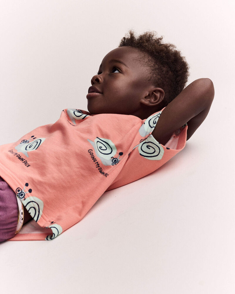 Toddler Boy Snail Dolman Tee - Orange, image 5 of 6 slides