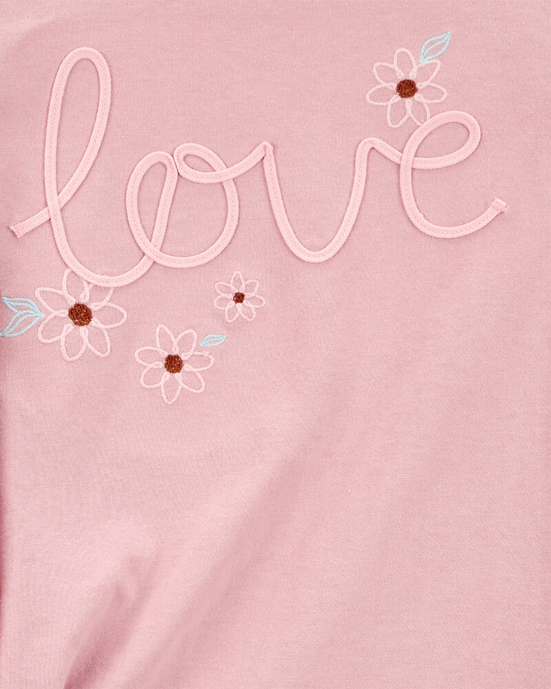 Kid Love Jersey Long-Sleeve Boxy Fit Tee - Pink, image 2 of 3 slides