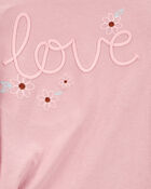 Kid Love Jersey Long-Sleeve Boxy Fit Tee - Pink, image 2 of 3 slides