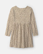 Filles - Robe manches longues &agrave; motif l&eacute;opard &ndash; Brun, image 2 sur 3 diapositives