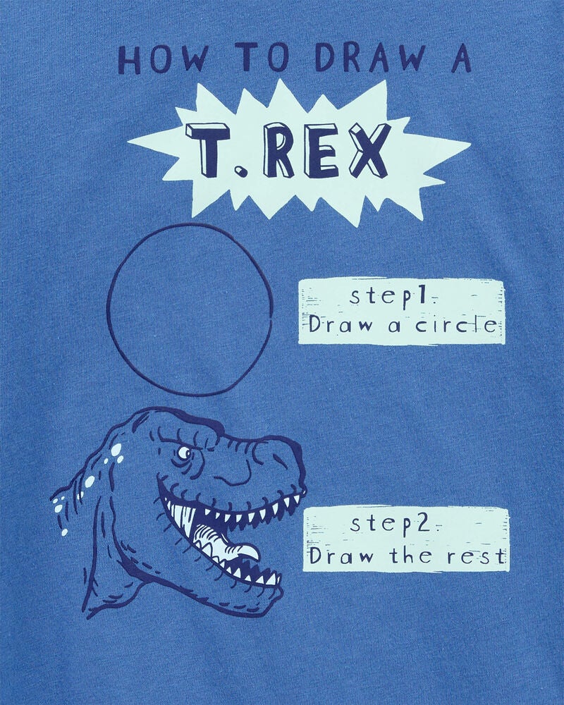 Toddler How To Draw A T-Rex Graphic Tee, image 2 of 3 slides