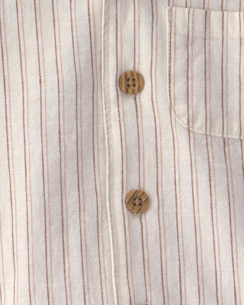 Baby Boy 2-Piece Striped Top & Short Set - Tan, image 2 of 3 slides