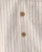 Baby Boy 2-Piece Striped Top & Short Set - Tan, image 2 of 3 slides