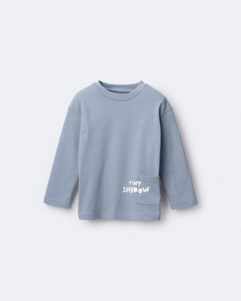 Toddler Tiny Shadow Long-Sleeve Pocket Graphic Tee - Blue, image 6 of 7 slides