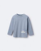 Toddler Tiny Shadow Long-Sleeve Pocket Graphic Tee - Blue, image 6 of 7 slides