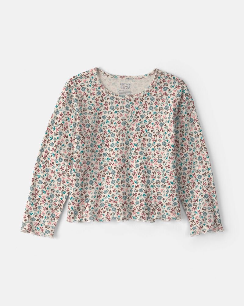 Toute-petit fille - Ensemble 2 pi&egrave;ces robe en velours c&ocirc;tel&eacute; et haut manches longues &agrave; motif floral , image 7 sur 9 diapositives