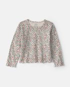 Toute-petit fille - Ensemble 2 pi&egrave;ces robe en velours c&ocirc;tel&eacute; et haut manches longues &agrave; motif floral , image 7 sur 9 diapositives