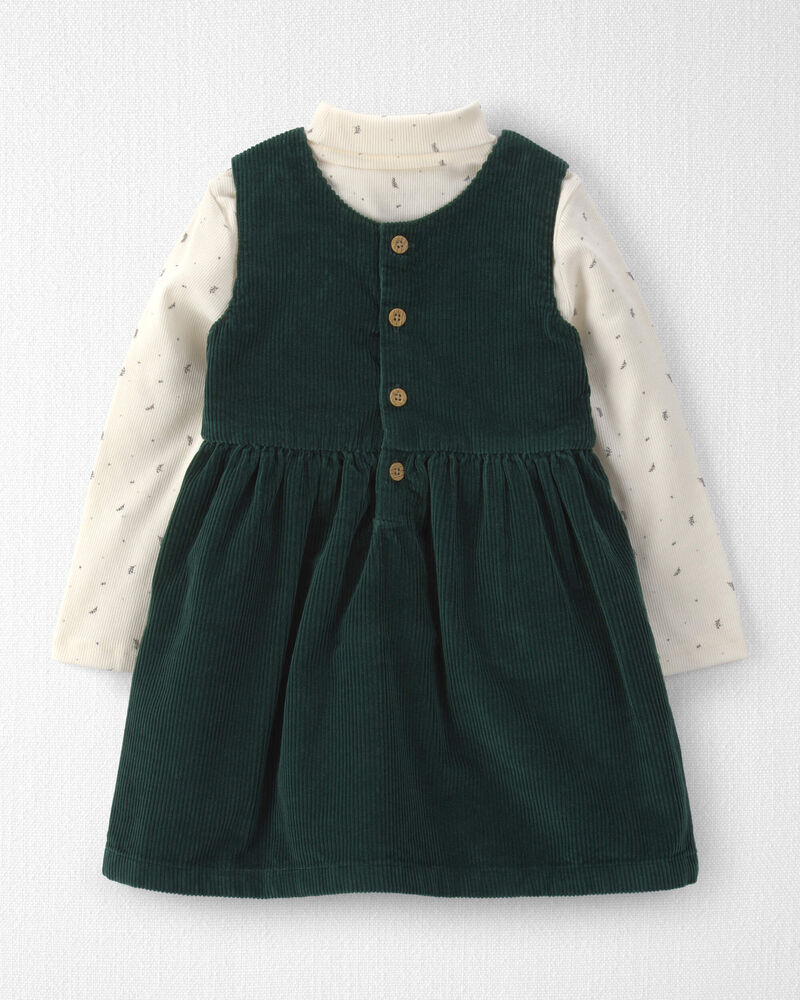Toddler Girl 2-Piece Organic Cotton Corduroy Jumper Set, image 2 of 6 slides