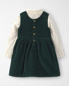 Toddler Girl 2-Piece Organic Cotton Corduroy Jumper Set, image 2 of 6 slides