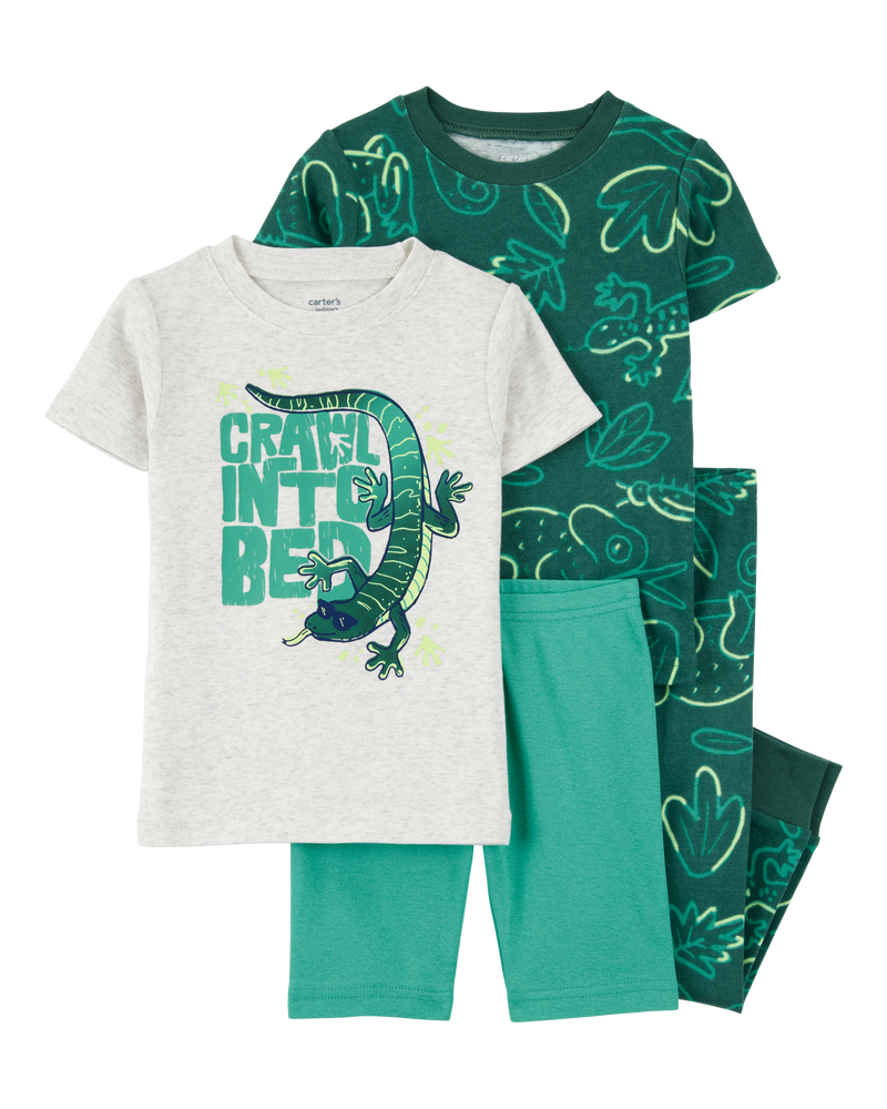 Toddler 4-Piece Lizard Cotton Blend Pyjamas, image 1 of 4 slides