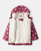 Toddler Girl Floral Print Anorak Jacket - Burgundy, image 2 of 3 slides