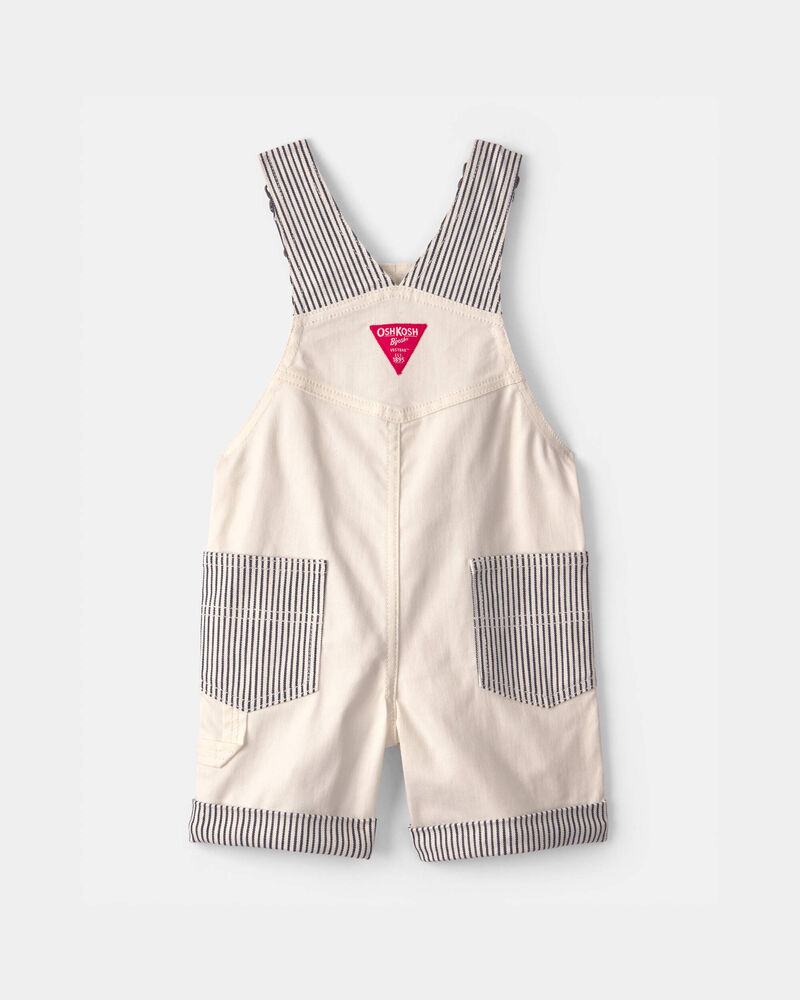 Toddler Striped Shortall - Ivory/Navy Blue, image 4 of 6 slides