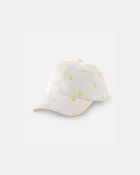 Toddler Girl Lemon Baseball Hat - White, image 1 of 3 slides