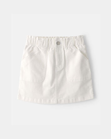 Girls Utility Skirt  - White, 