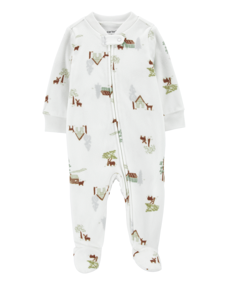 Baby Boys Baby Fleece Zip Up Footie Sleeper Pyjamas 9M Carter s