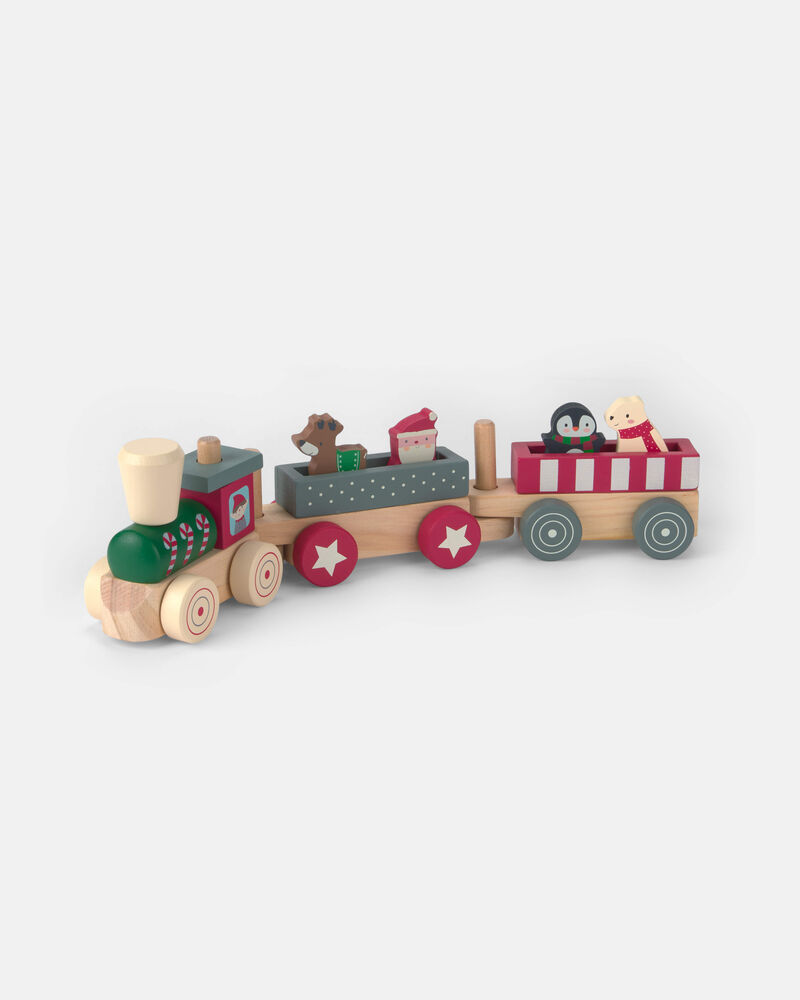 Tout-petit - Coffret de train en bois de No&euml;l, image 1 sur 2 diapositives