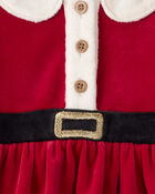 Baby Girl 2-Piece Santa Christmas Holiday Sweater Dress & Tights Set - Red, image 3 of 4 slides