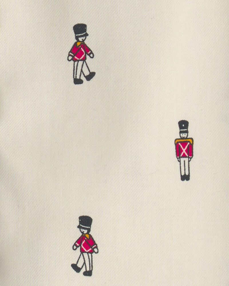 Tout-petit gar&ccedil;on - Chemise manches longues &agrave; motif casse-noisette de No&euml;l - Blanc, image 2 sur 2 diapositives