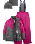 2-Piece Fleece-Lined Snowsuit With Bonus Hat & Neck Warmer, image 2 of 3 slides