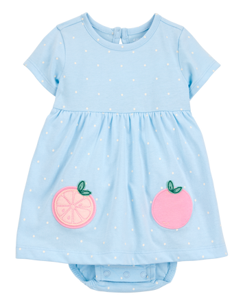 Baby Peach Bodysuit Dress - Blue, 