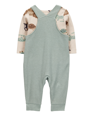 Baby 2-Piece Long-Sleeve Tee & Thermal Coverall Set, 