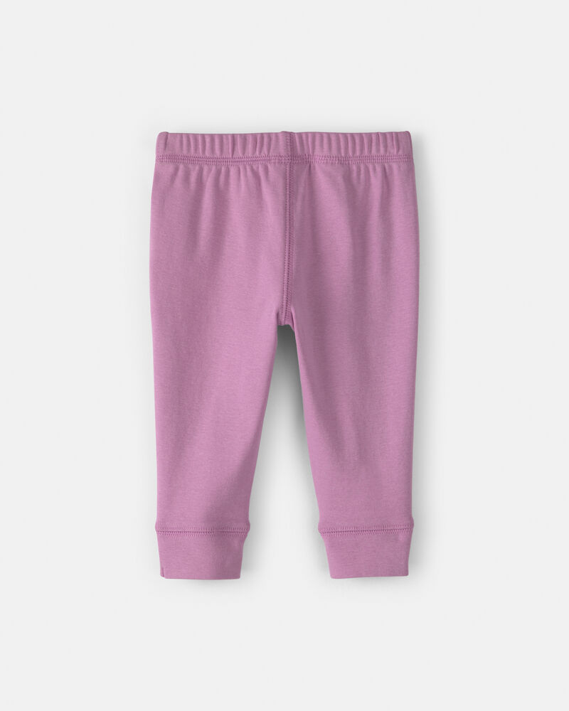 Baby Girl 4-Pack Pull-On Cotton Pants - Pink/Purple, image 2 of 6 slides