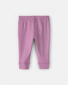 Baby Girl 4-Pack Pull-On Cotton Pants - Pink/Purple, image 2 of 6 slides