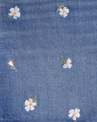 Filles - Short en denim brod&eacute;, floral - D&eacute;lav&eacute; moyen, image 4 sur 4 diapositives