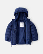 Toddler Boy Midweight Packable Puffer - Navy Blue, image 2 of 4 slides