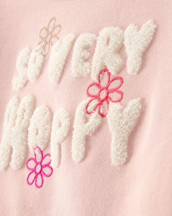 Girls 2-Piece Bunny French Terry Pullover & Skort Set - Pink, 