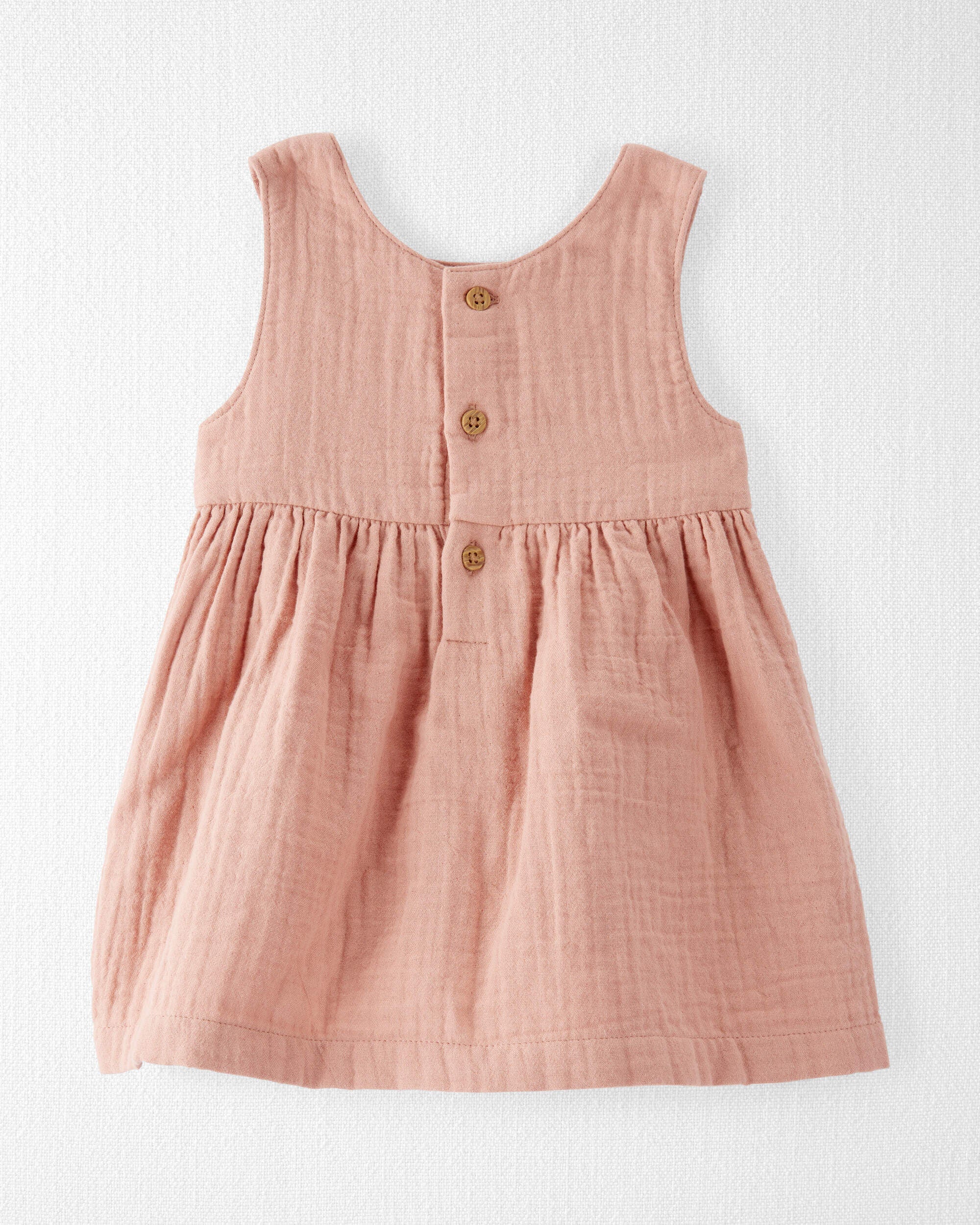 Baby Girls Baby Organic Cotton Gauze Pocket Dress NB Little Planet