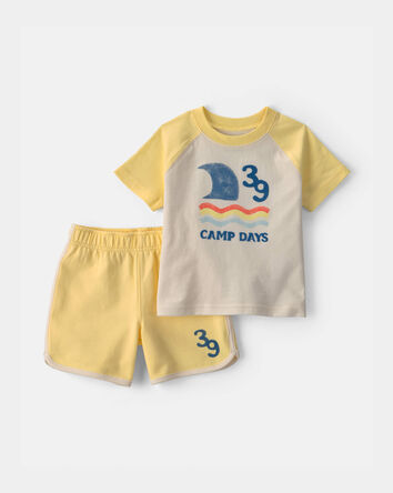 Baby Boy 2-Piece 'Camp Days' Top & Short Set - Yellow, 