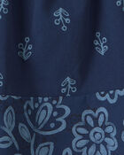 Tout-petit fille - D&eacute;bardeur &agrave; &eacute;paules volant&eacute;es &agrave; motif floral - Bleu marine, image 2 sur 2 diapositives