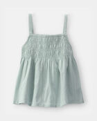 Girls Smocked Tank Top - Sage Green, image 1 of 4 slides