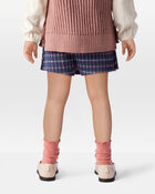 Tout-petit fille - Jupe-short en tricot à carreaux - Bleu marine, image 4 sur 5 diapositives