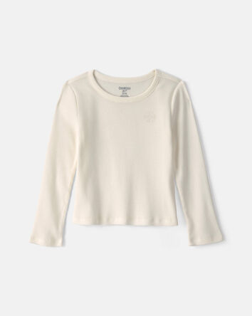 Toddler Girl Long-Sleeve Rib Top - Cream, 
