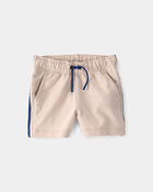 B&eacute;b&eacute; gar&ccedil;on - Short en jersey bouclette, rayures - Kaki/ Bleu, image 1 sur 4 diapositives