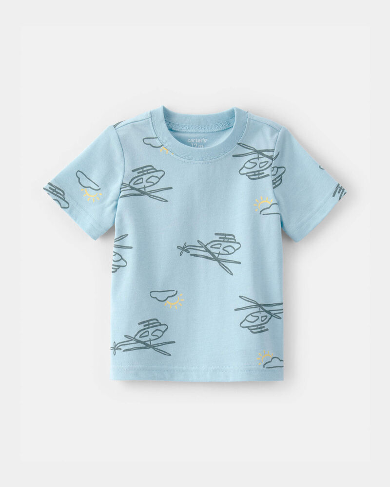 Baby Boy Helicopter T-Shirt - Blue, image 1 of 3 slides